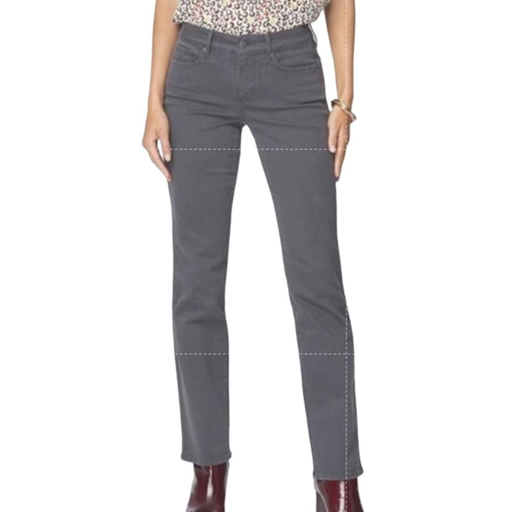 NYDJ Women's Jeans Marilyn Straight Leg Size 2 Vintage Pewter Gray NWT